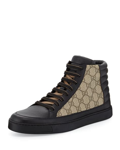 mens gucci shoes high tops|Gucci high top sneakers beige.